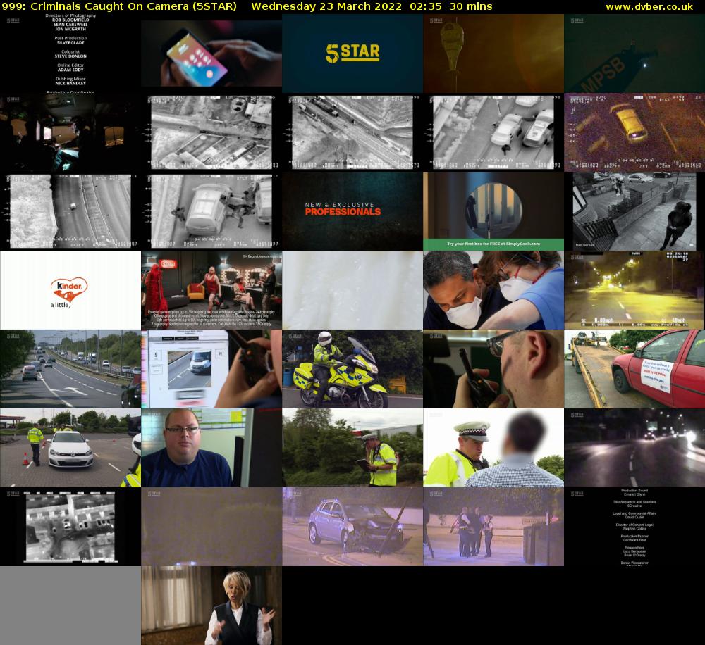 999: Criminals Caught on Camera (5STAR) Wednesday 23 March 2022 02:35 - 03:05