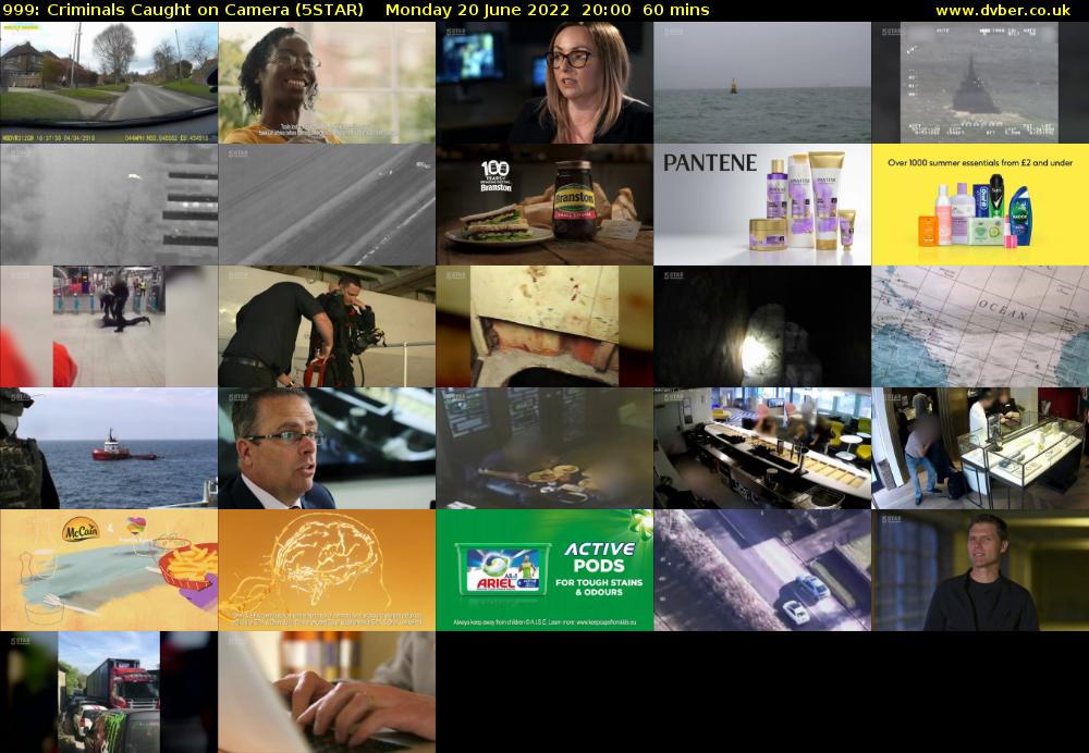 999: Criminals Caught on Camera (5STAR) Monday 20 June 2022 20:00 - 21:00