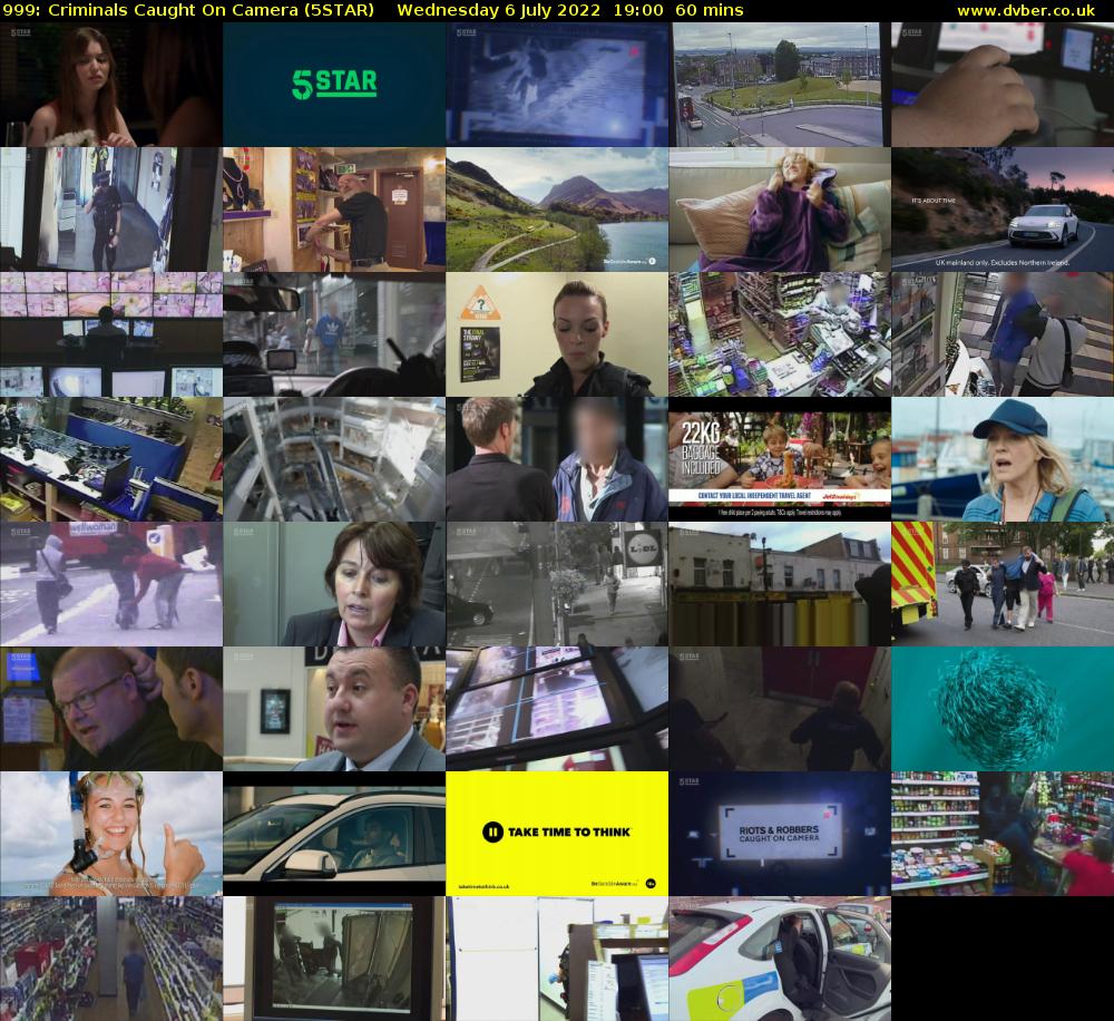 999: Criminals Caught on Camera (5STAR) Wednesday 6 July 2022 19:00 - 20:00