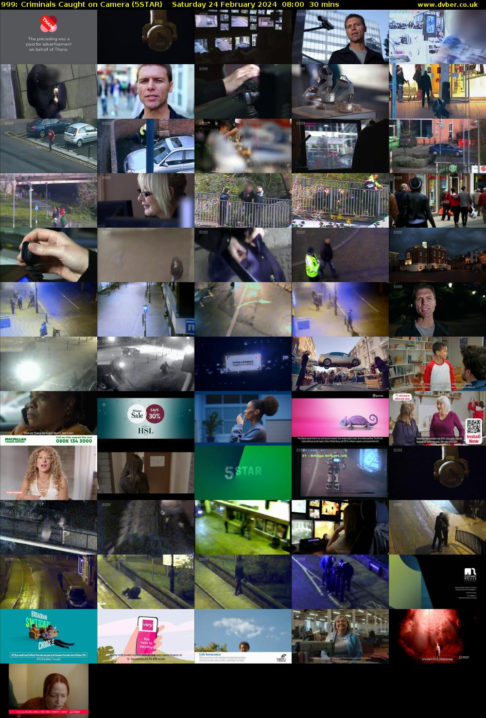 999: Criminals Caught on Camera (5STAR) Saturday 24 February 2024 08:00 - 08:30