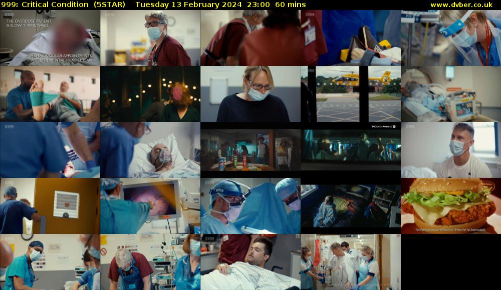 999: Critical Condition  (5STAR) Tuesday 13 February 2024 23:00 - 00:00