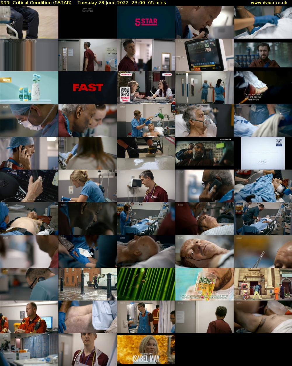 999: Critical Condition (5STAR) Tuesday 28 June 2022 23:00 - 00:05