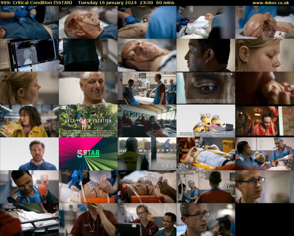 999: Critical Condition (5STAR) Tuesday 16 January 2024 23:00 - 00:00