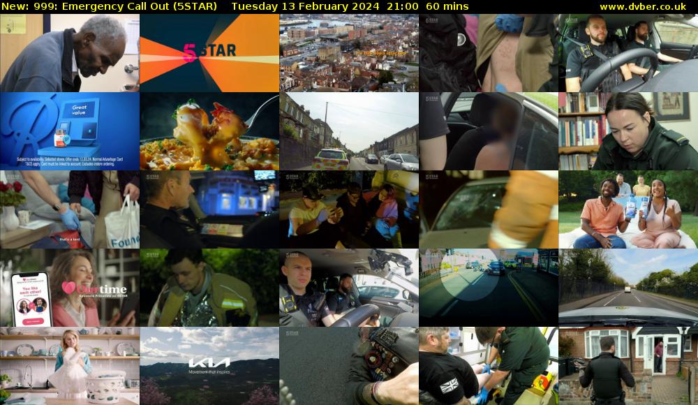999: Emergency Call Out (5STAR) Tuesday 13 February 2024 21:00 - 22:00