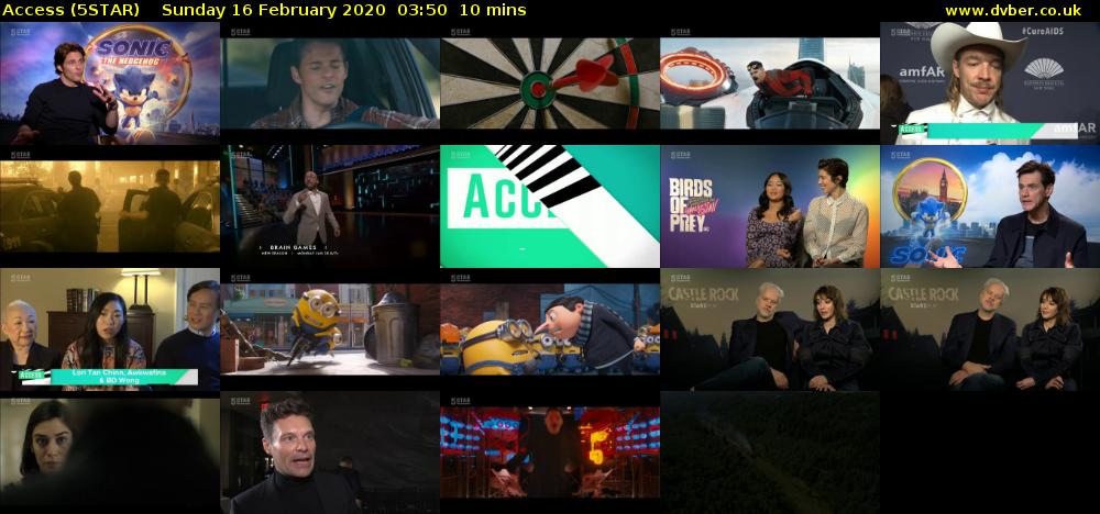 Access (5STAR) Sunday 16 February 2020 03:50 - 04:00