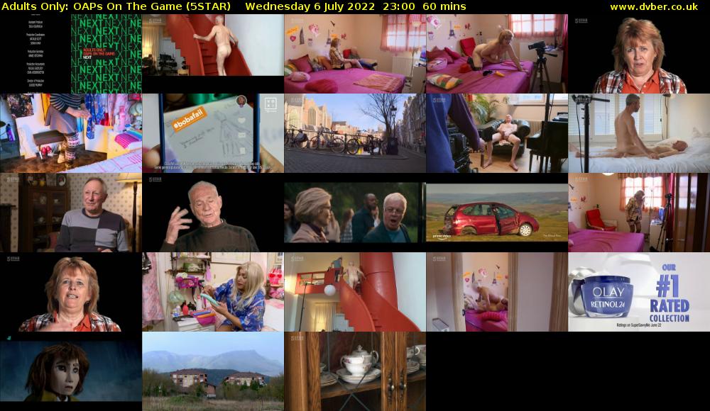 Adults Only: OAPs On The Game (5STAR) Wednesday 6 July 2022 23:00 - 00:00