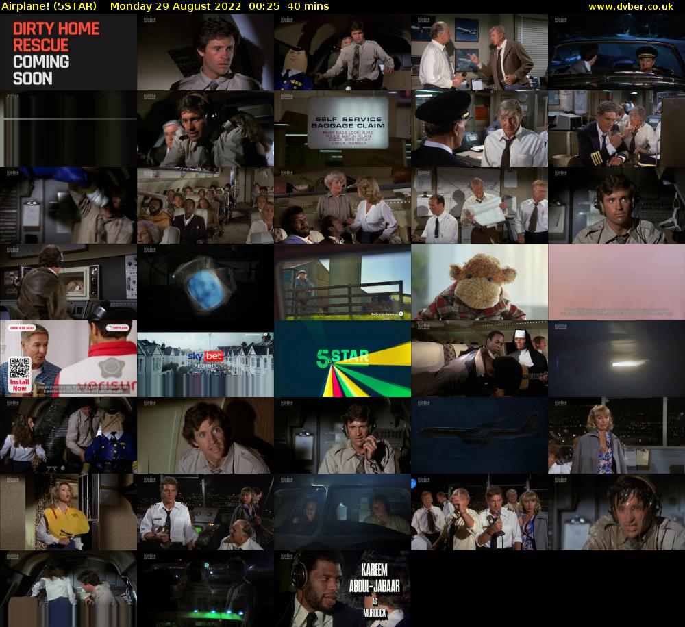 Airplane! (5STAR) Monday 29 August 2022 00:25 - 01:05