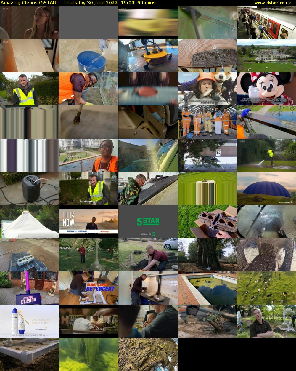 Amazing Cleans (5STAR) Thursday 30 June 2022 19:00 - 20:00