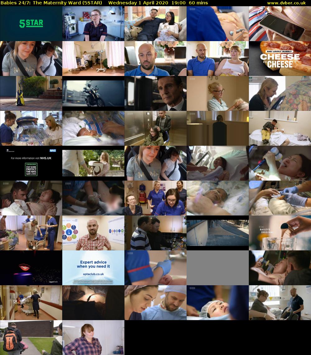 Babies 24/7: The Maternity Ward (5STAR) Wednesday 1 April 2020 19:00 - 20:00