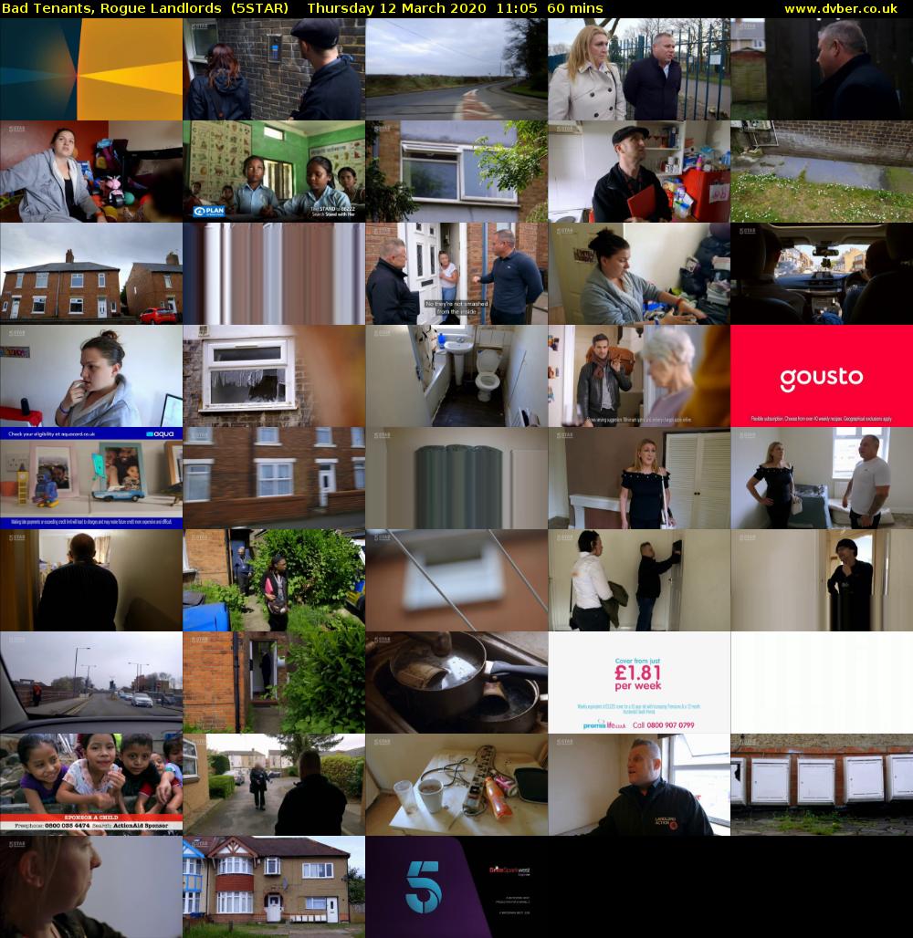 Bad Tenants, Rogue Landlords  (5STAR) Thursday 12 March 2020 11:05 - 12:05