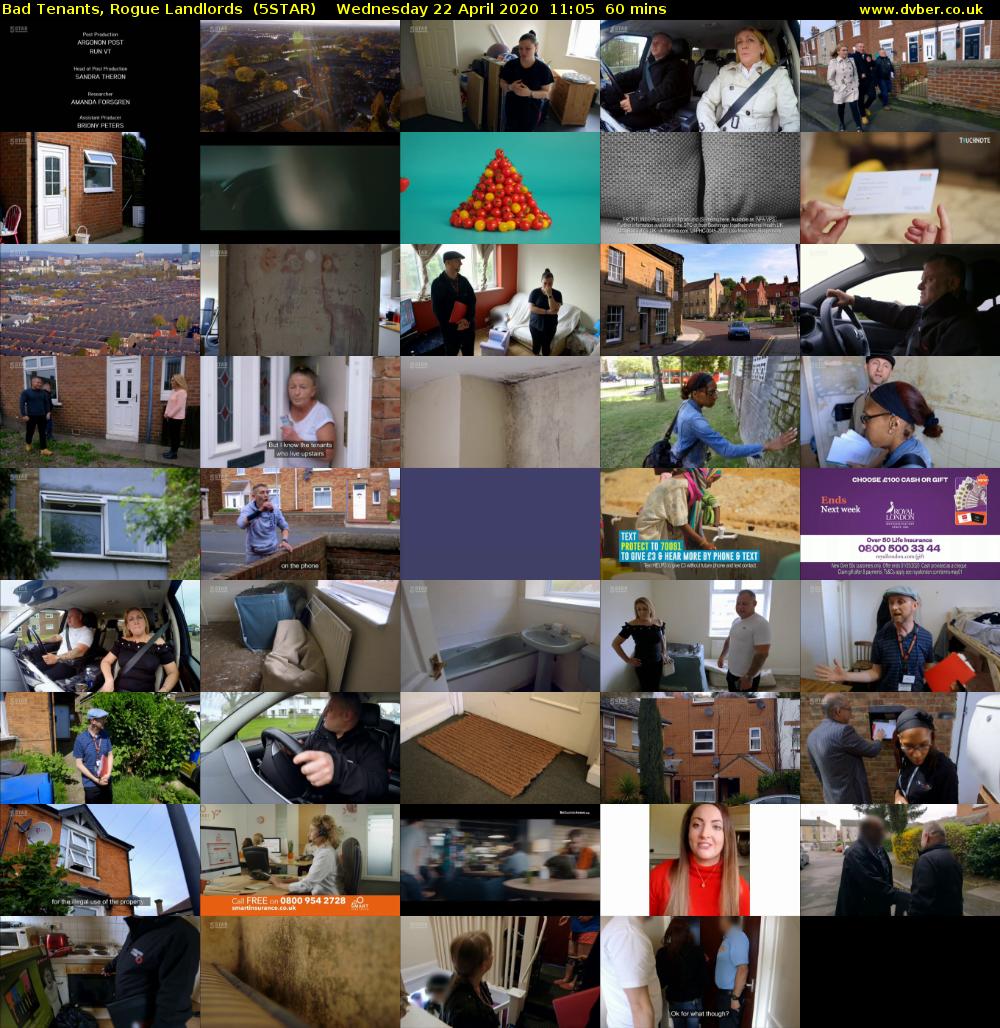 Bad Tenants, Rogue Landlords  (5STAR) Wednesday 22 April 2020 11:05 - 12:05