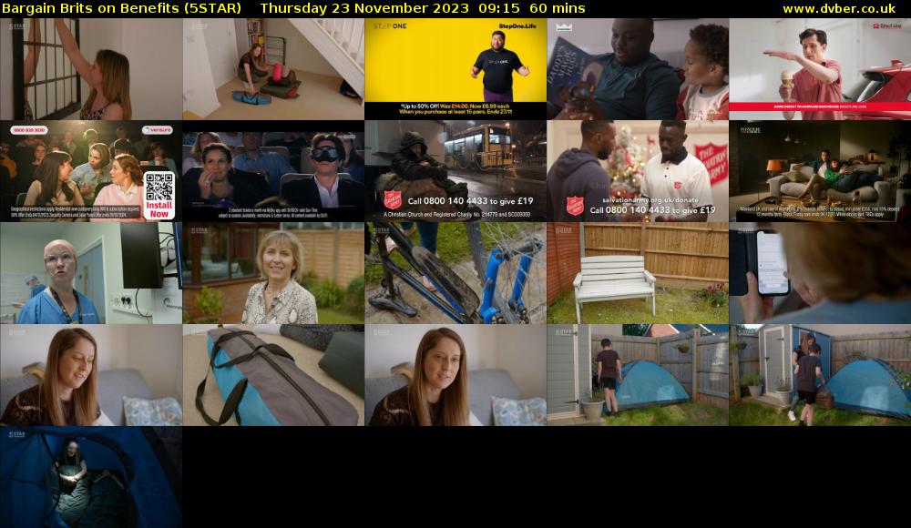Bargain Brits on Benefits (5STAR) Thursday 23 November 2023 09:15 - 10:15