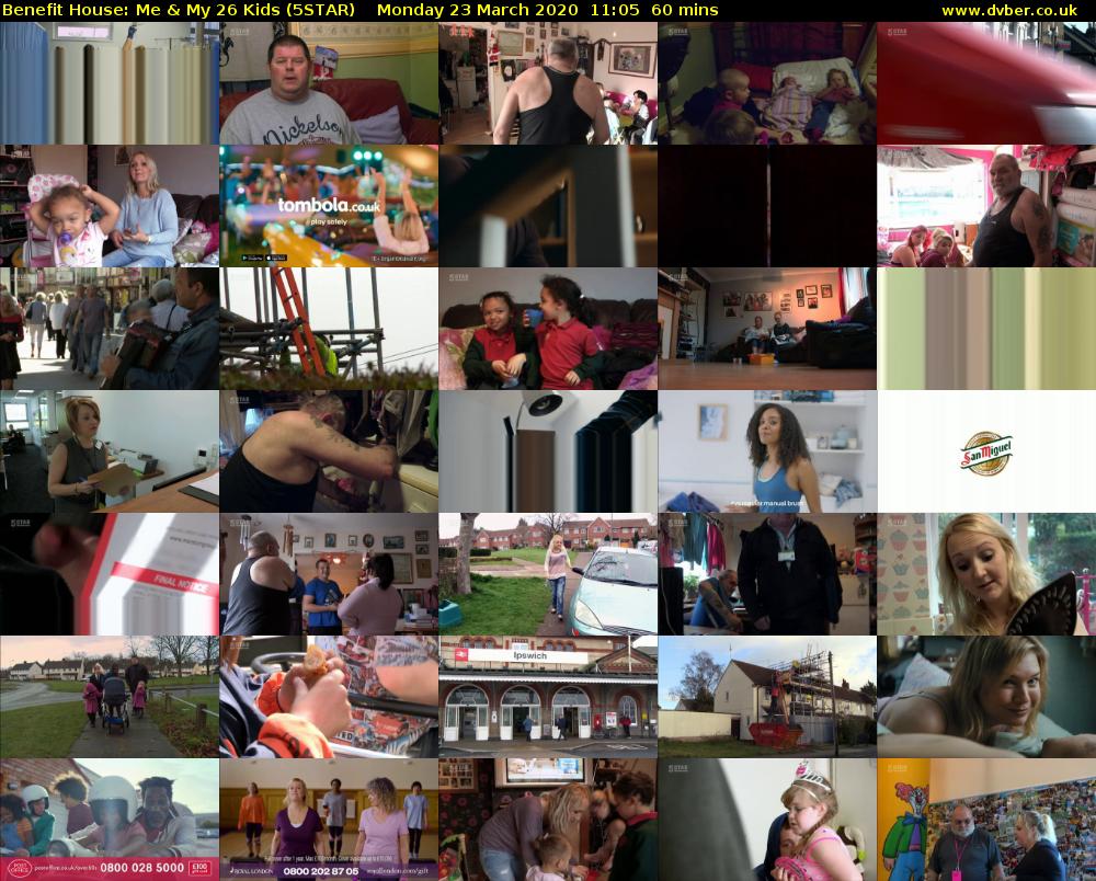 Benefit House: Me & My 26 Kids (5STAR) Monday 23 March 2020 11:05 - 12:05