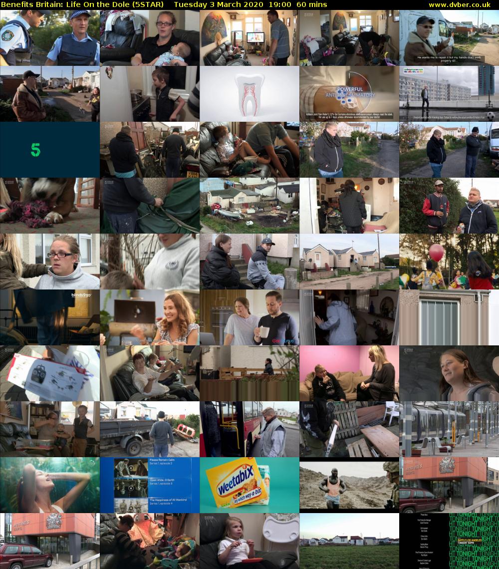 Benefits Britain: Life On the Dole (5STAR) Tuesday 3 March 2020 19:00 - 20:00