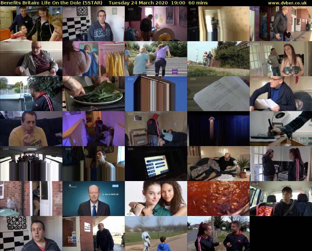 Benefits Britain: Life On the Dole (5STAR) Tuesday 24 March 2020 19:00 - 20:00