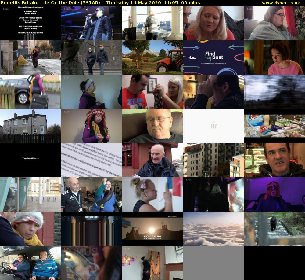 Benefits Britain: Life On the Dole (5STAR) Thursday 14 May 2020 11:05 - 12:05
