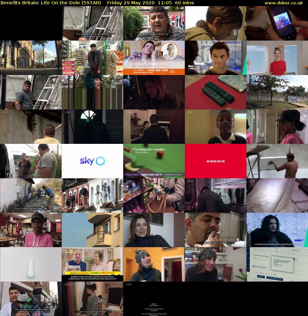 Benefits Britain: Life On the Dole (5STAR) Friday 29 May 2020 11:05 - 12:05