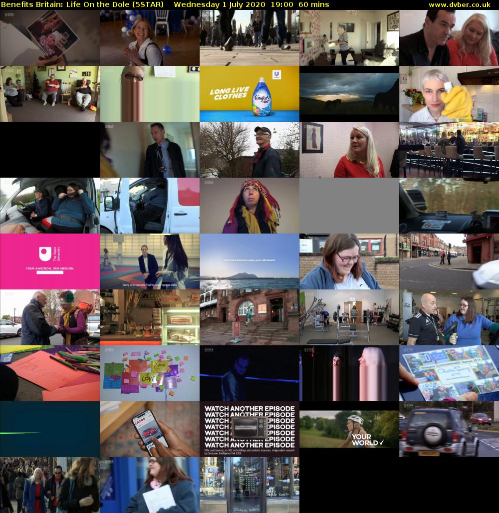 Benefits Britain: Life On the Dole (5STAR) Wednesday 1 July 2020 19:00 - 20:00