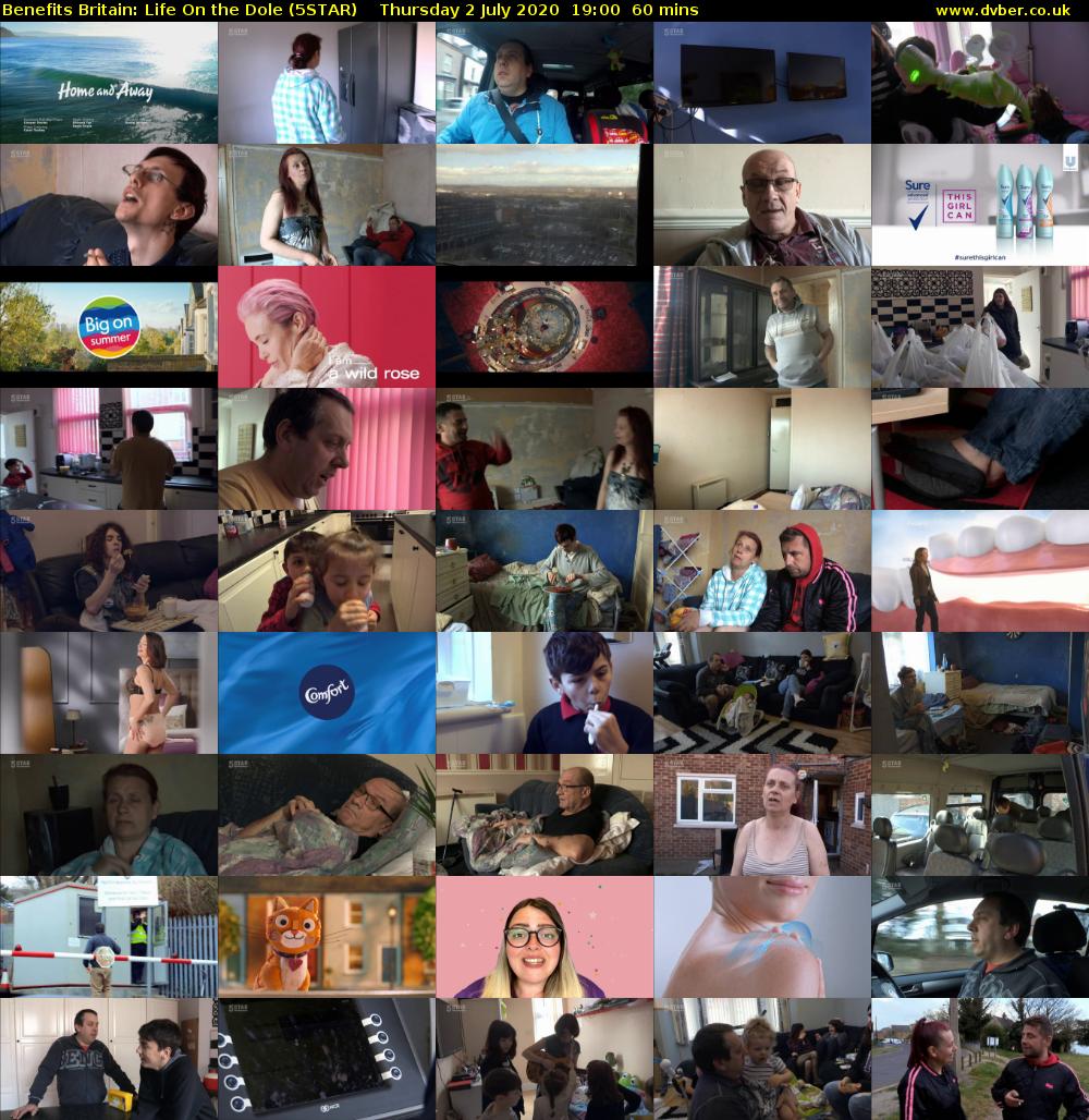 Benefits Britain: Life On the Dole (5STAR) Thursday 2 July 2020 19:00 - 20:00