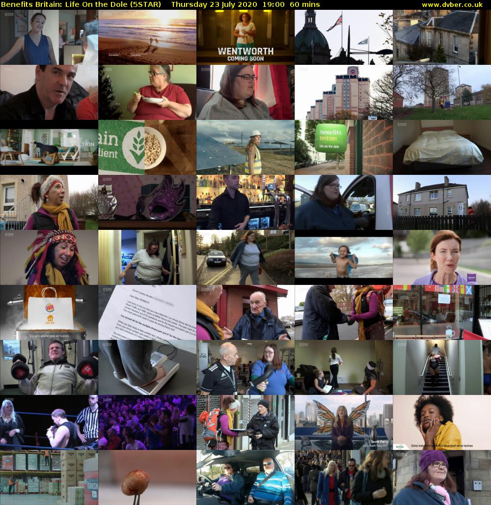 Benefits Britain: Life On the Dole (5STAR) Thursday 23 July 2020 19:00 - 20:00