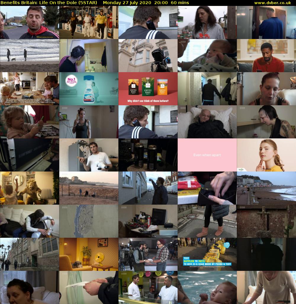 Benefits Britain: Life On the Dole (5STAR) Monday 27 July 2020 20:00 - 21:00