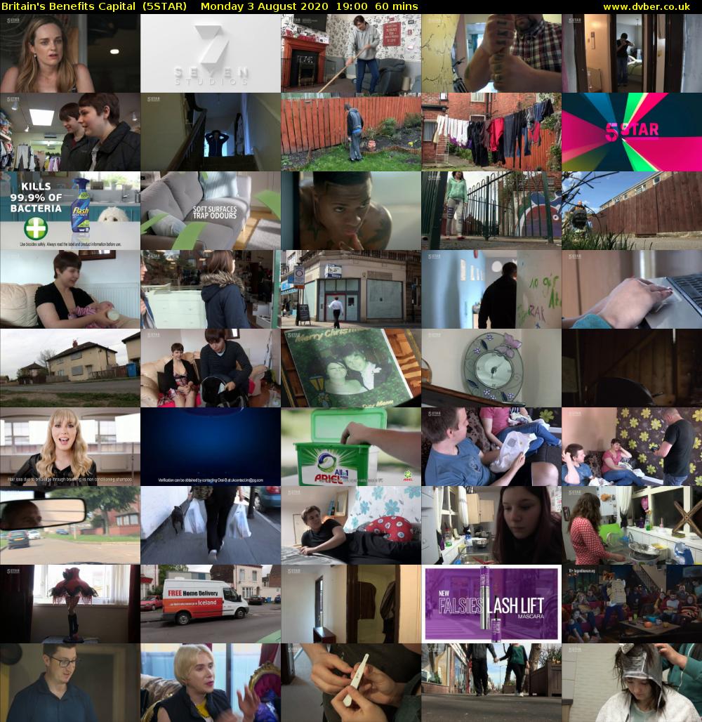 Britain's Benefits Capital  (5STAR) Monday 3 August 2020 19:00 - 20:00