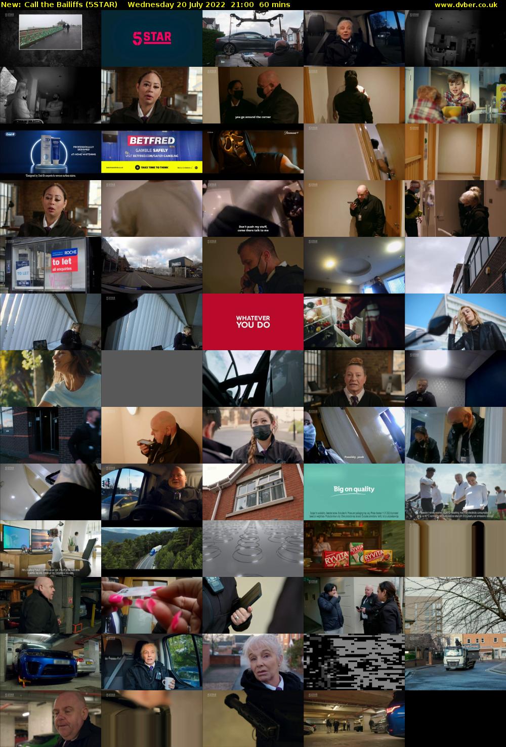 Call the Bailiffs (5STAR) Wednesday 20 July 2022 21:00 - 22:00