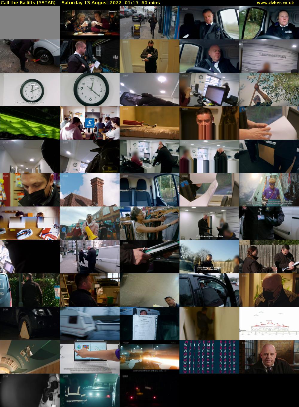 Call the Bailiffs (5STAR) Saturday 13 August 2022 01:15 - 02:15