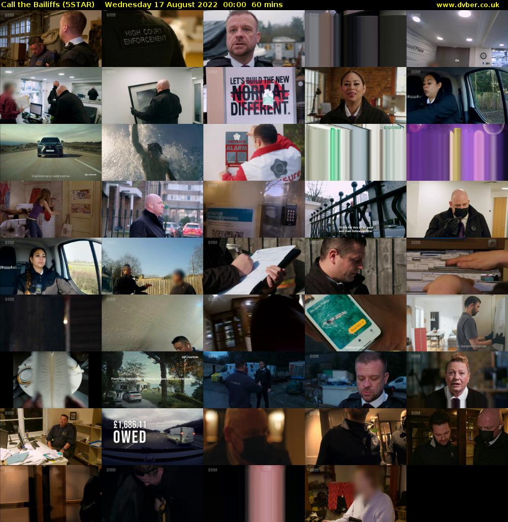 Call the Bailiffs (5STAR) Wednesday 17 August 2022 00:00 - 01:00