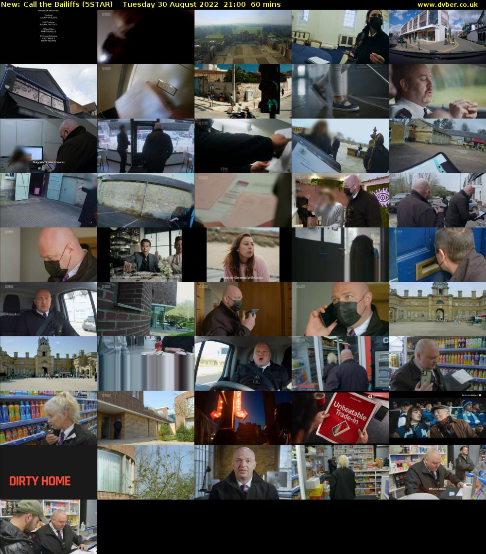 Call the Bailiffs (5STAR) Tuesday 30 August 2022 21:00 - 22:00