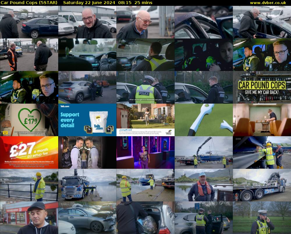 Car Pound Cops (5STAR) Saturday 22 June 2024 08:15 - 08:40