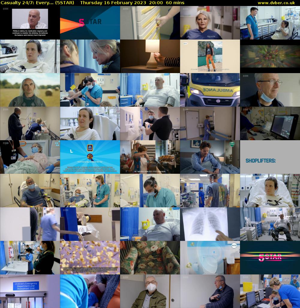 Casualty 24/7: Every... (5STAR) Thursday 16 February 2023 20:00 - 21:00