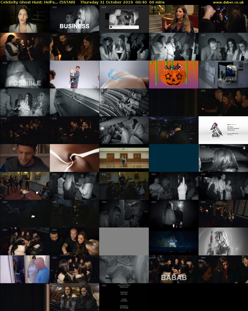 Celebrity Ghost Hunt: Hell's... (5STAR) Thursday 31 October 2019 00:40 - 01:40