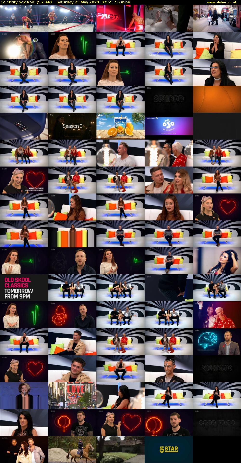 Celebrity Sex Pod  (5STAR) Saturday 23 May 2020 02:55 - 03:50