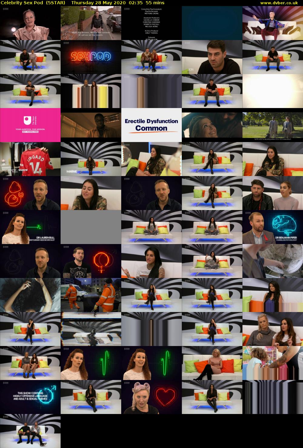 Celebrity Sex Pod  (5STAR) Thursday 28 May 2020 02:35 - 03:30