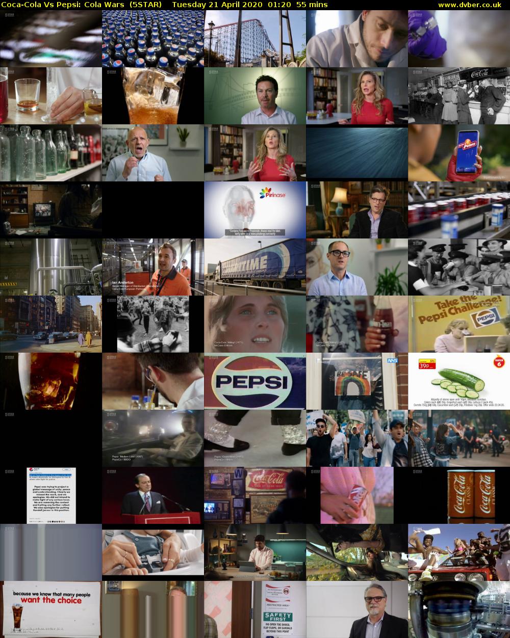 Coca-Cola Vs Pepsi: Cola Wars  (5STAR) Tuesday 21 April 2020 01:20 - 02:15