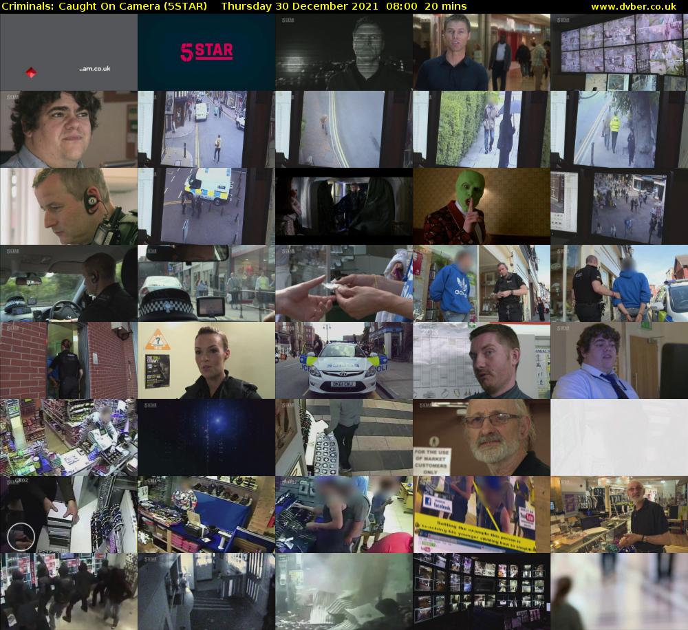 Criminals: Caught On Camera (5STAR) Thursday 30 December 2021 08:00 - 08:20