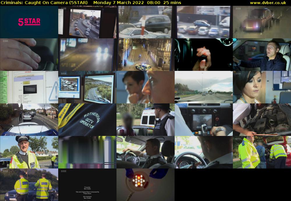Criminals: Caught On Camera (5STAR) Monday 7 March 2022 08:00 - 08:25