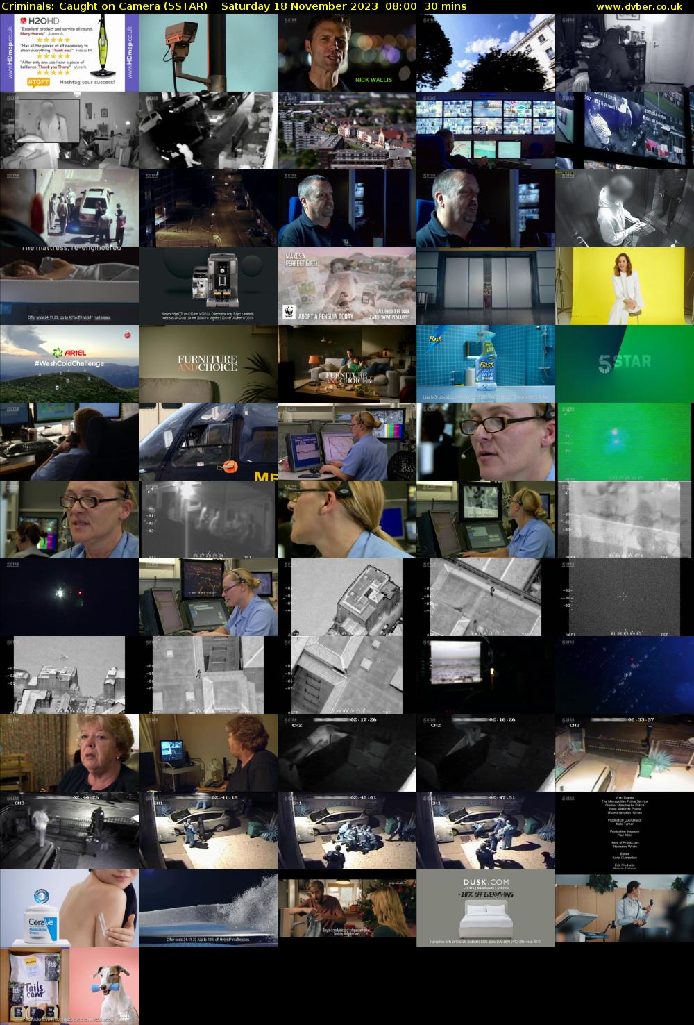 Criminals: Caught On Camera (5STAR) Saturday 18 November 2023 08:00 - 08:30