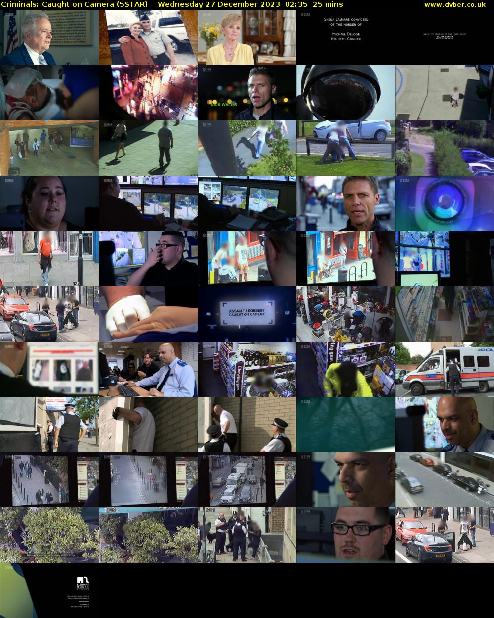 Criminals: Caught On Camera (5STAR) Wednesday 27 December 2023 02:35 - 03:00