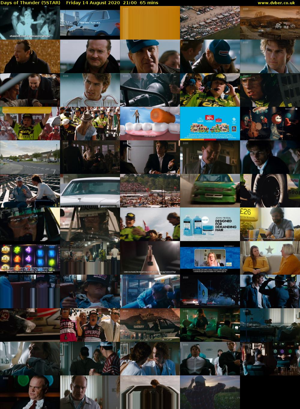 Days of Thunder (5STAR) Friday 14 August 2020 21:00 - 22:05