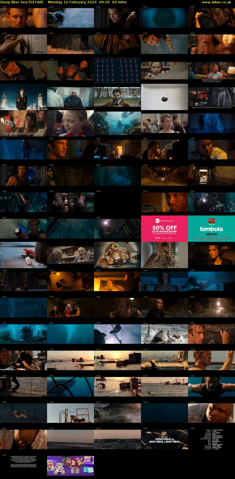 Deep Blue Sea (5STAR) Monday 12 February 2024 00:20 - 01:20