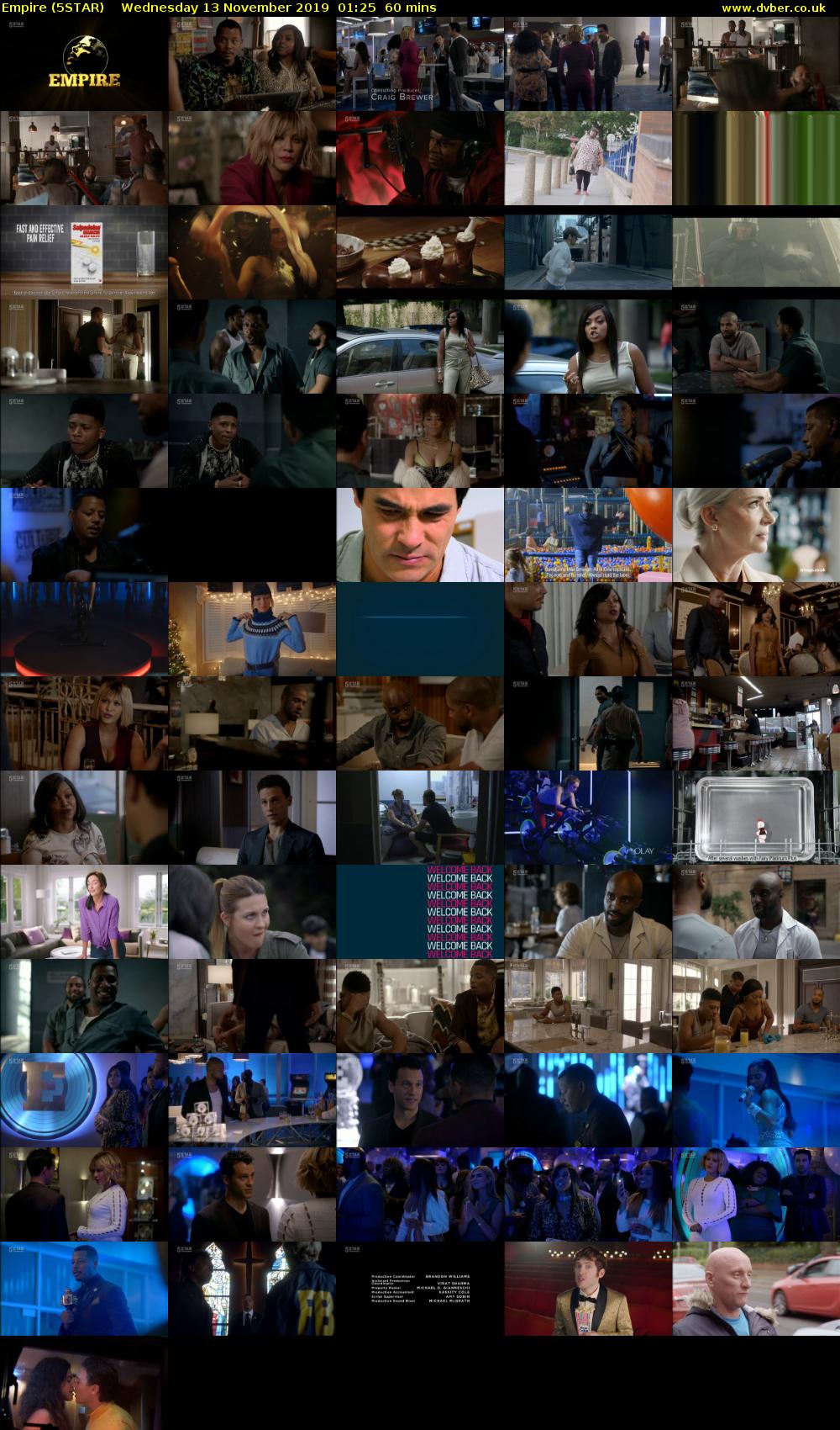 Empire (5STAR) Wednesday 13 November 2019 01:25 - 02:25