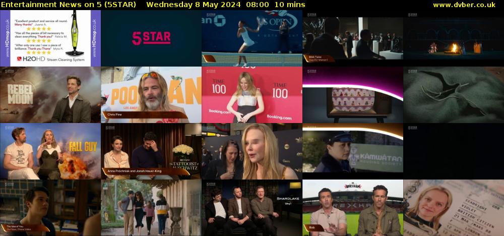 Entertainment News on 5 (5STAR) Wednesday 8 May 2024 08:00 - 08:10