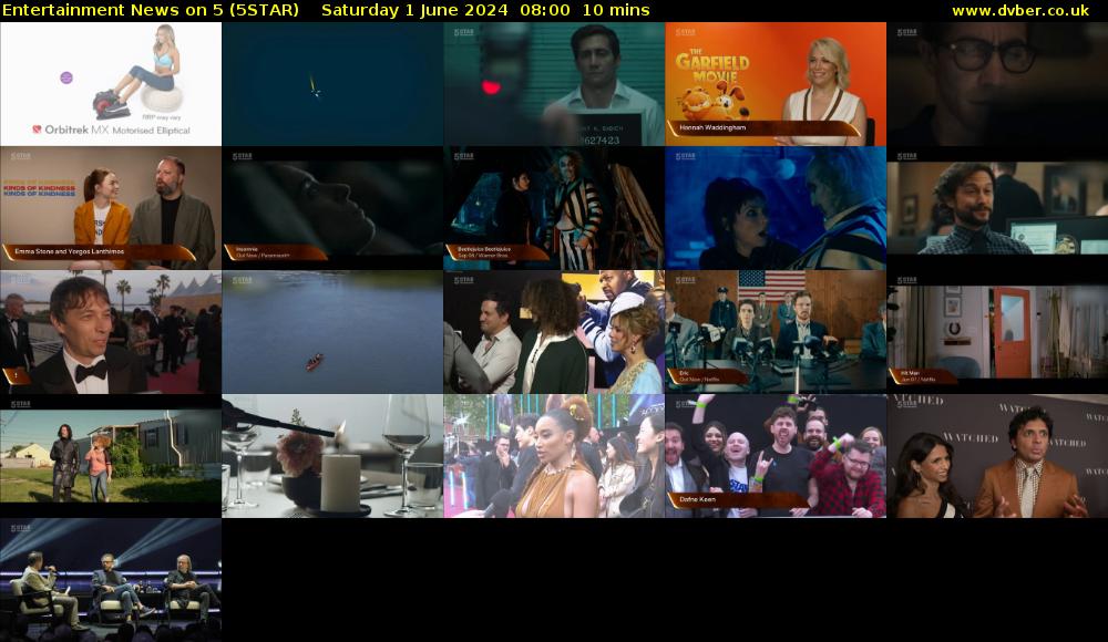 Entertainment News on 5 (5STAR) Saturday 1 June 2024 08:00 - 08:10