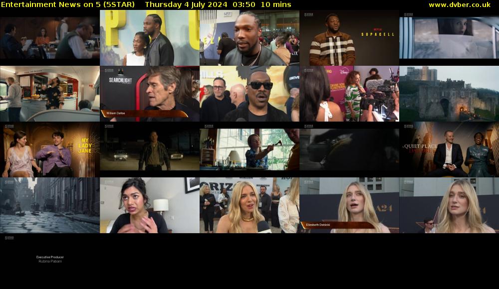 Entertainment News on 5 (5STAR) Thursday 4 July 2024 03:50 - 04:00