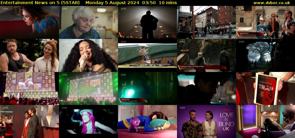 Entertainment News on 5 (5STAR) Monday 5 August 2024 03:50 - 04:00