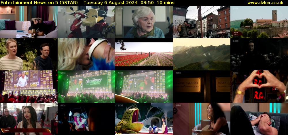 Entertainment News on 5 (5STAR) Tuesday 6 August 2024 03:50 - 04:00