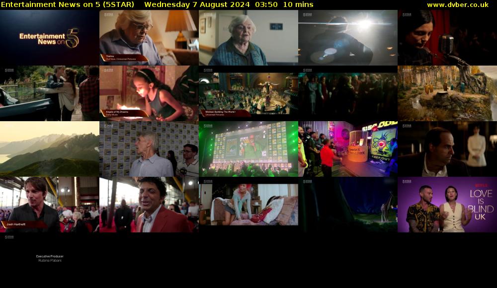 Entertainment News on 5 (5STAR) Wednesday 7 August 2024 03:50 - 04:00