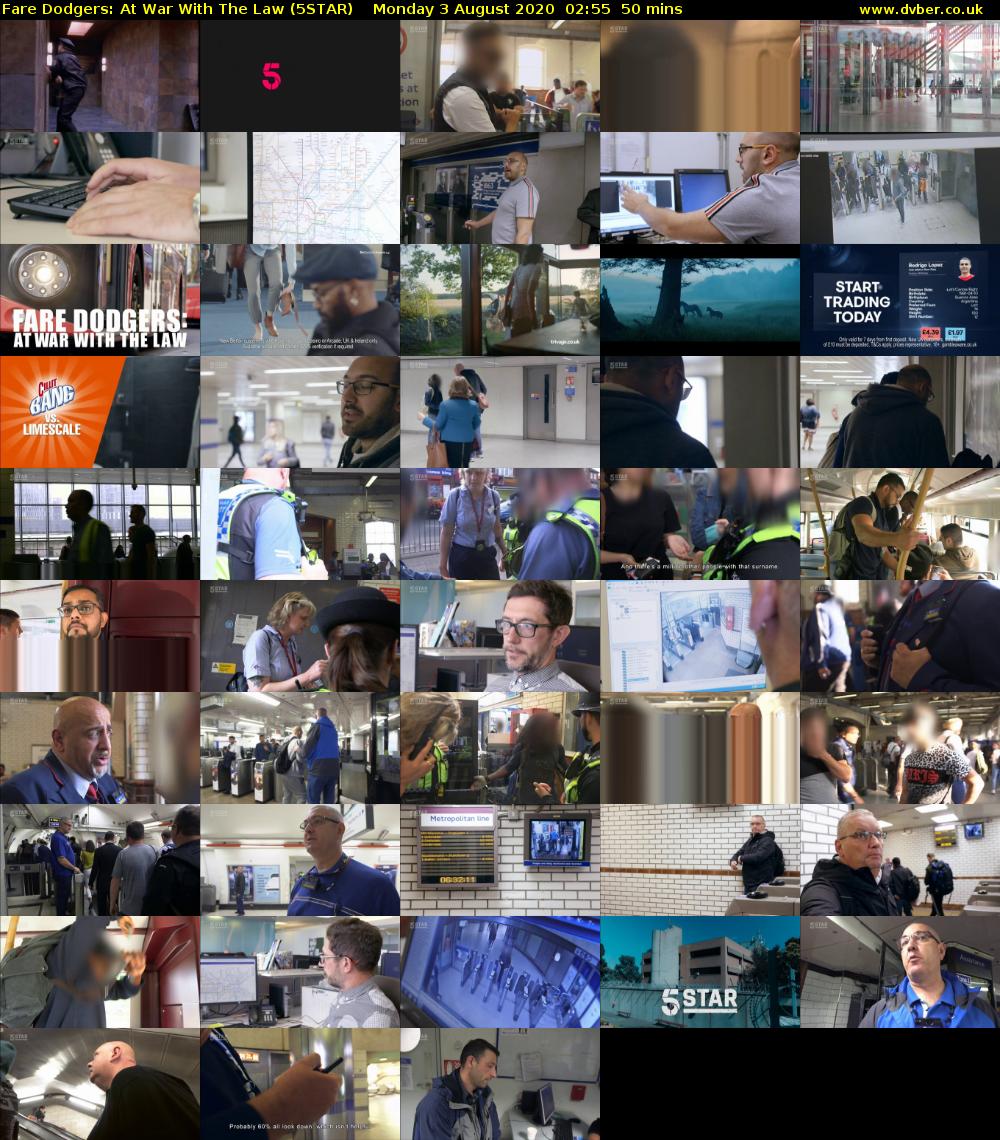 Fare Dodgers: At War With The Law (5STAR) Monday 3 August 2020 02:55 - 03:45